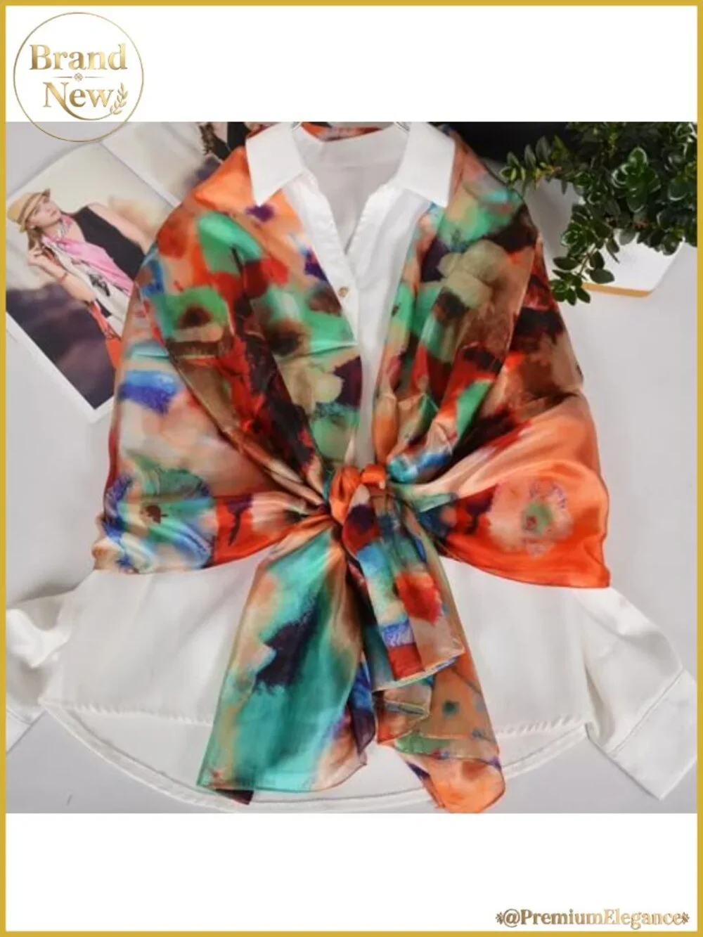 100% Mulberry Silk Scarf Large Floral Shawl Wrap